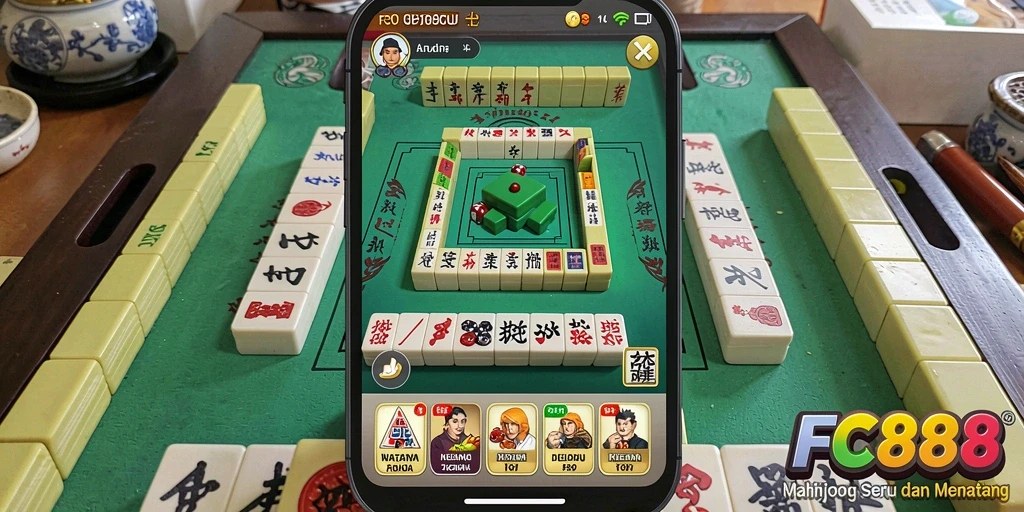 Screenshot gameplay FC888 yang menunjukkan serunya permainan Mahjong.