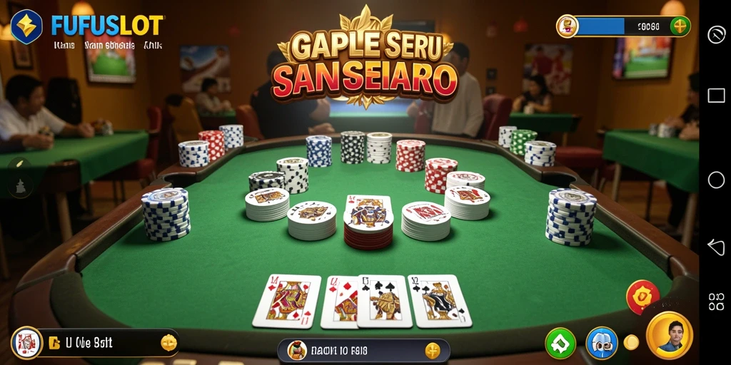 Tampilan gameplay seru di FUFUSLOT saat bermain Gaple.