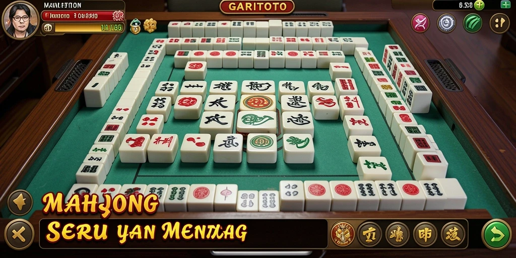 Tampilan gameplay GARITOTO dengan aksi padanan ubin Mahjong yang seru.