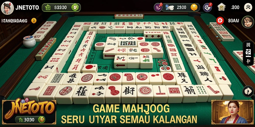 Screenshot gameplay JNETOTO yang menampilkan suasana permainan Mahjong yang seru.