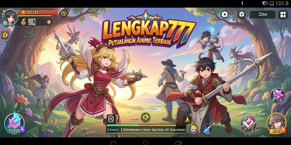 Screenshot gameplay Anime yang menggambarkan karakter dan pertarungan seru.