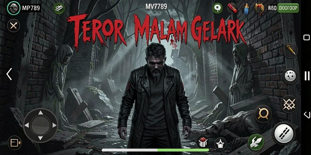Gameplay menyeramkan di dunia gelap dengan makhluk menyeramkan.