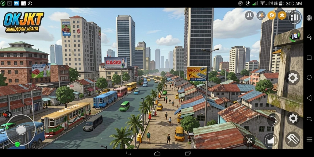 Screenshot menunjukkan karakter utama dalam misi seru di Jakarta.