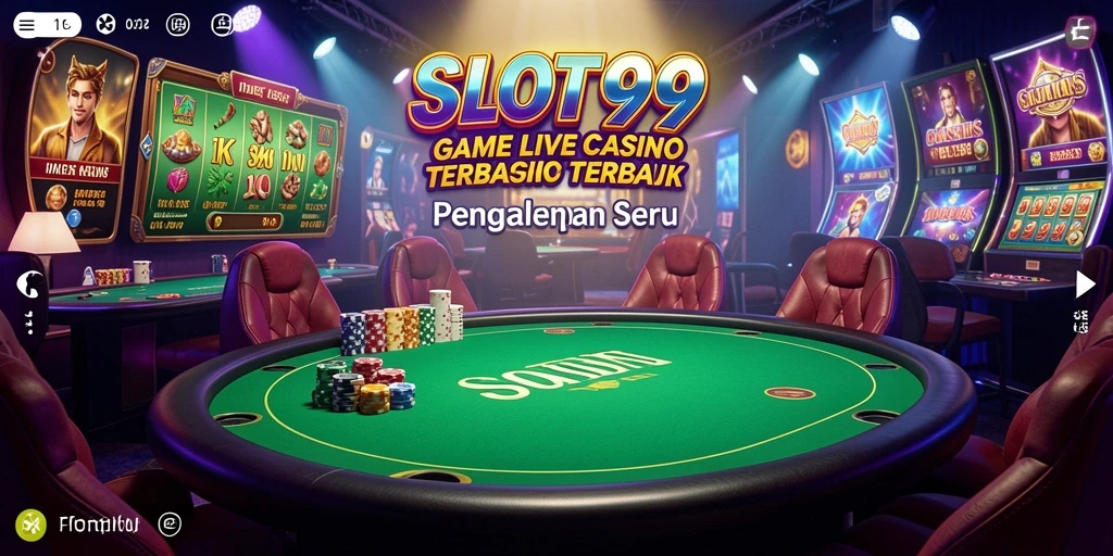 Screenshot menunjukkan gameplay Live Casino yang seru di SLOT99.