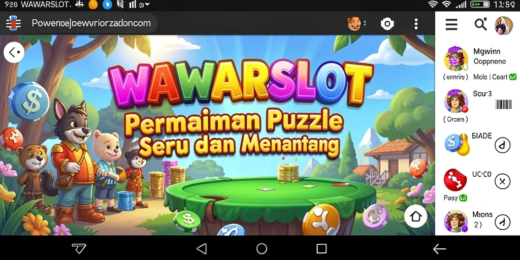 Tampilan gameplay WAWARSLOT yang penuh warna dan menantang.